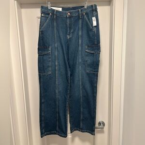 GAP Wide Leg Cargo Jeans | High Rise Utility Denim | Straight Leg | NWT. 31